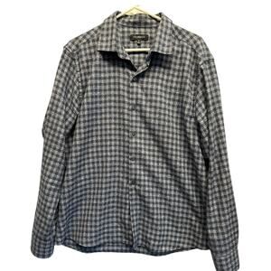 Westzeroone Men Blue Check Long-Sleeve Button-Down Flannel Shirt Sz XL